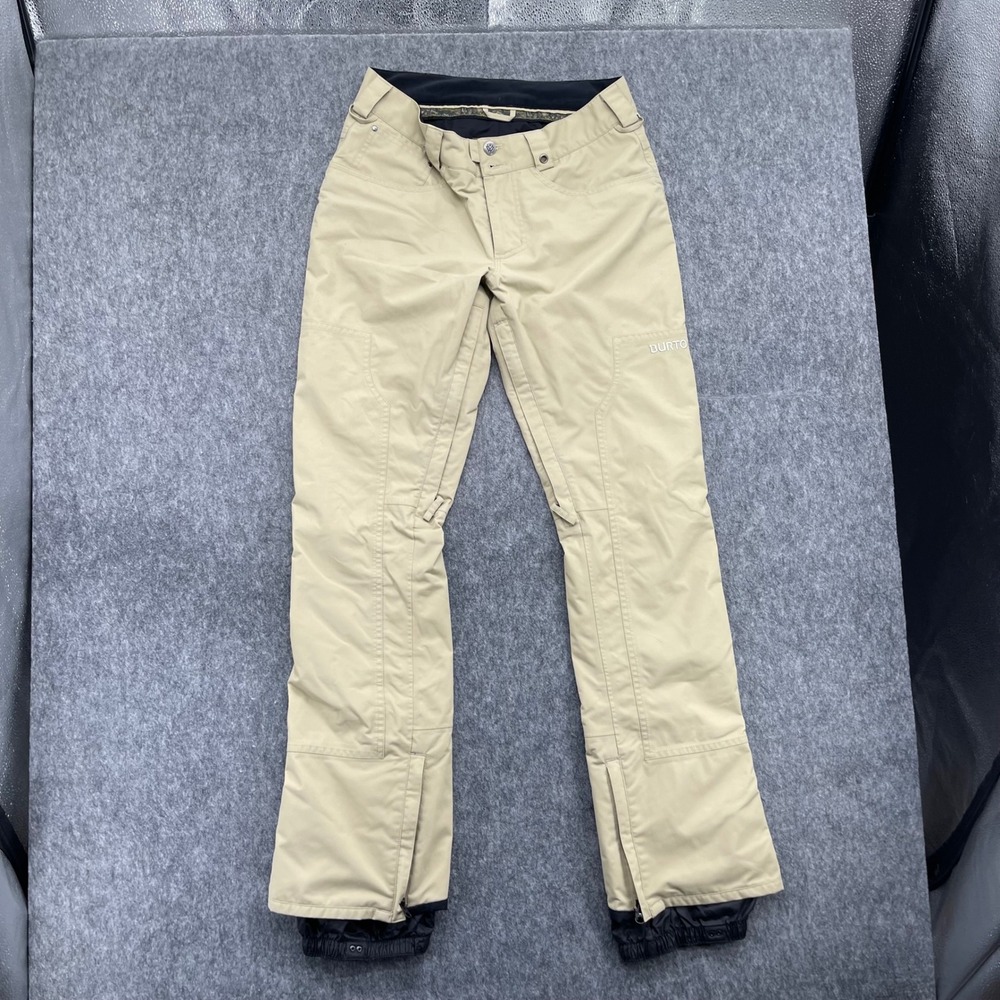 Burton Snowboard Pants Mens Small Beige DryRide Vent Adjustable Lined Insulated